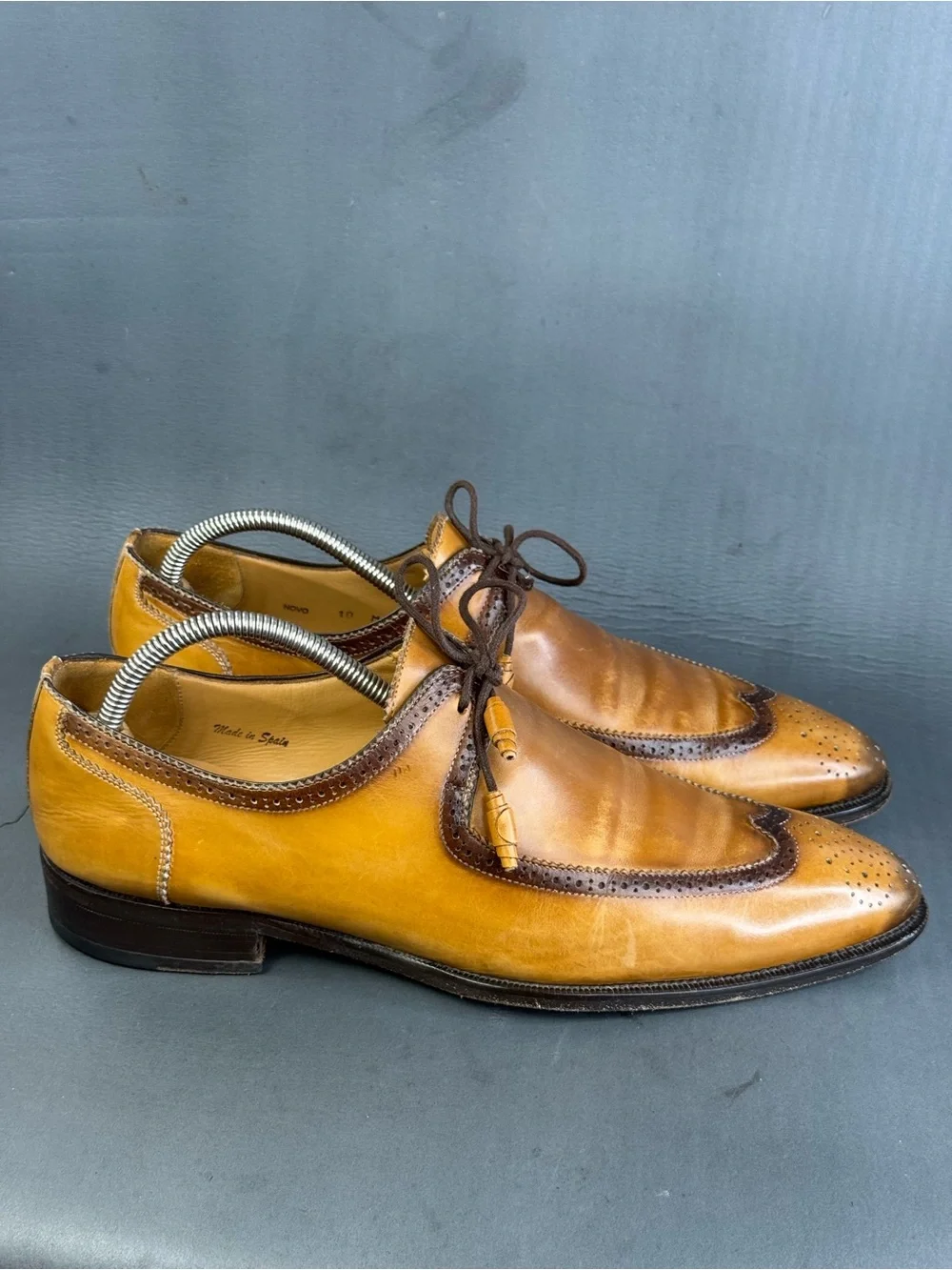 MEZLAN FRATELLO COGNAC leather dress shoe men’s size 10